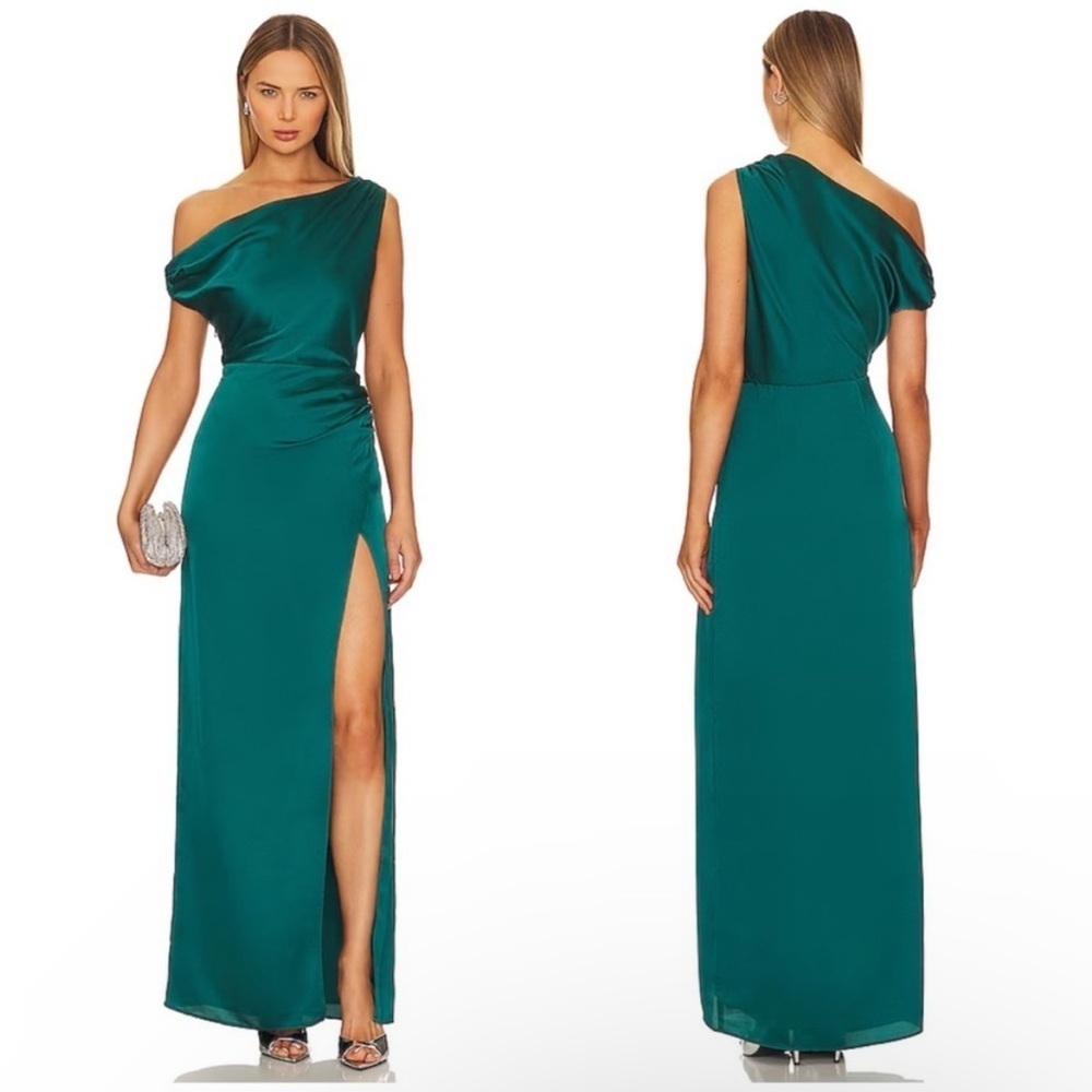 Show Me Your MuMu Emerald Green One-Shoulder Maxi Dress